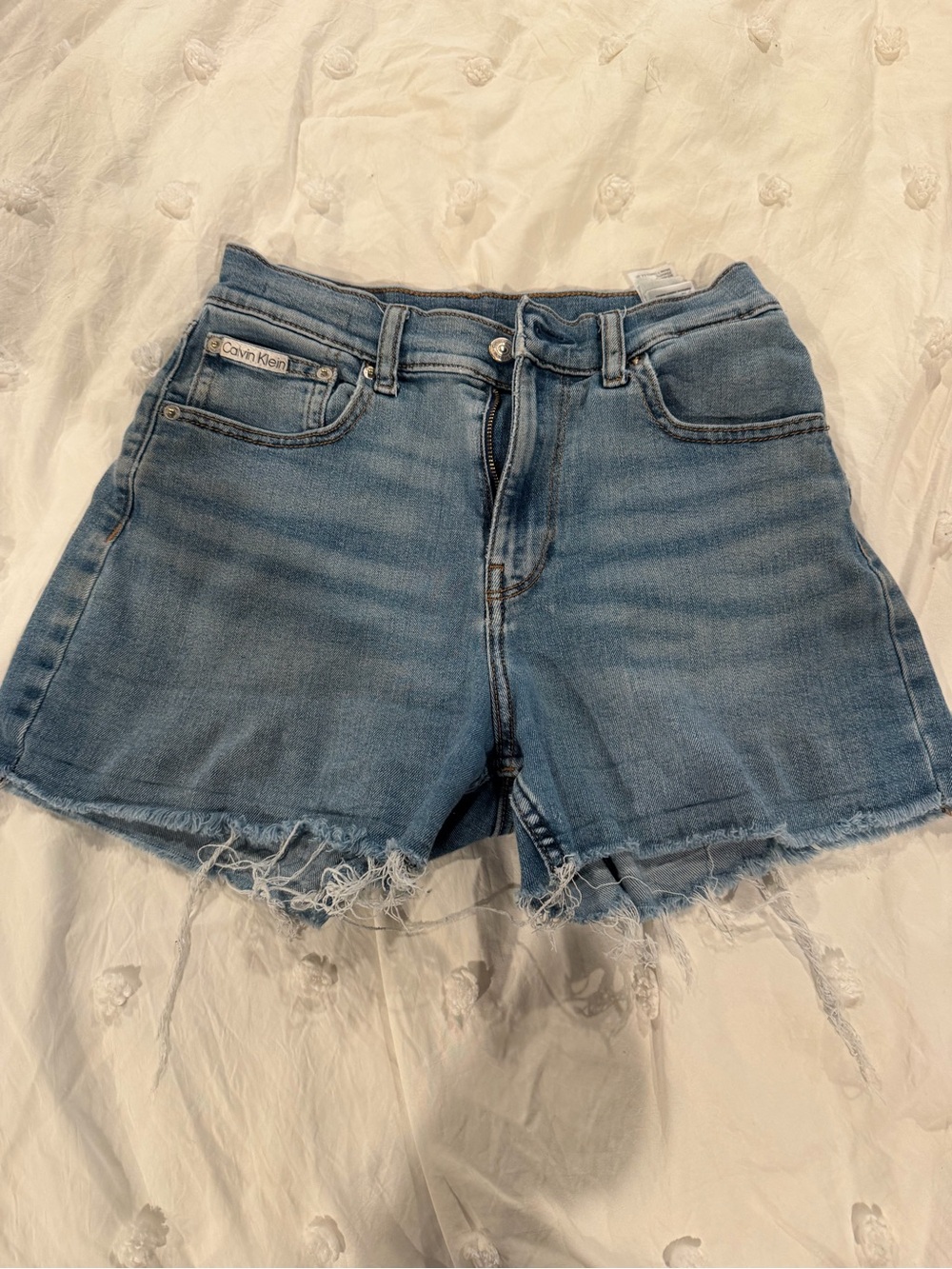 Calvin Klein Light Blue Denim Cutoff Shorts